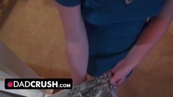 Dad Crush - Naughty Blonde Teen (18+) Sucks On Stepdads Cock And Let Him Cum In Her Mouth