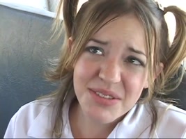 Two naughty s suck the bus driver's hard dick in the backseat