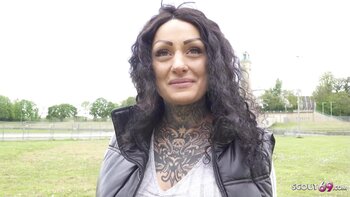 German Scout's Tattooed Temptress Mia Roux Craves Hardcore Anal Debut
