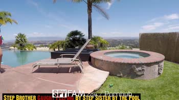 SpyFam stepsister Alexis Adams caught stepbrother spying by the l