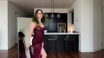 Big-Titted Lingerie Try-On in Public: Skinny Girl's Playtime Cosplay