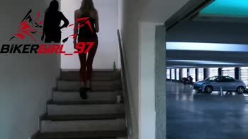 Bikergirl_97's Public Strip Show Ends in a Steamy Facial