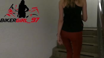 Bikergirl_97's Public Strip Show Ends in a Steamy Facial