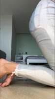 Peeplayer's Desperate Delight: Soaked Jeans, Fingering Orgasm