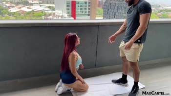 Max Cartel Trains Fitness Redhead Jessica Sodi's Round Bubble Butt