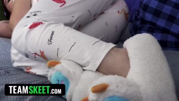 Stepsiblings' Horror Movie Night Turns into a Sizzling Fuck Fest