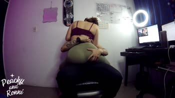 PeachyandRonni's Steamy Surprise at the Gym: Trainer's Big Ass Cheat