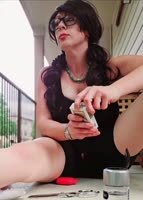 Lucy Loves Lookers - Lucy's Crotchless Balcony Tease: Flashing Big Boobs in Costume