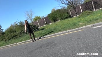 Sexy Hitchhiker Swallows Cum