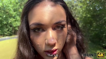 HUNT4K. Rough outdoor sex with a lot of cum between a teen (18+). Hot sex with Vixi Rafi & George Uhl