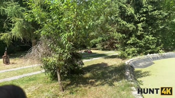 HUNT4K. Rough outdoor sex with a lot of cum between a teen (18+). Hot sex with Vixi Rafi & George Uhl