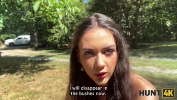 HUNT4K. Rough outdoor sex with a lot of cum between a teen (18+). Hot sex with Vixi Rafi & George Uhl