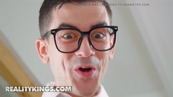 Nerdy Hot Girls With Glasses Playing Together & Getting Fucked In The Ass - REALITY KINGS