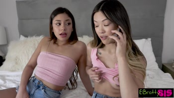 Lulu Chu & Xxlayna Marie Schedule Stepbro For A Threesome For His Dick Appointment