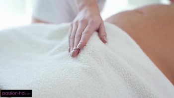 Massage Therapist Milks Big Cock With Her Cunt