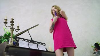Russian Teen (18+) Blonde Seduces with Vibrator Solo