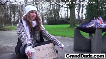 Granny's Generosity: A Young Babe's Public Reward