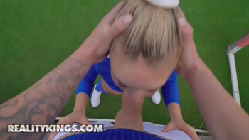 Blonde Goddess Geishakyd Is Bored Of Football Exercises Takes A Ride On Her Coaches Cock - Reality Kings