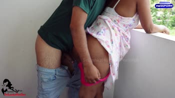 SriLankaHotSex: Sri Lankan Teen (18+) Couple's Balcony Debut