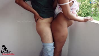 SriLankaHotSex: Sri Lankan Teen (18+) Couple's Balcony Debut