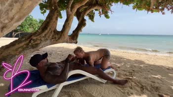 Elana Bunnz Takes BBC Publicly: Blonde Teen (18+) Babe's Beach Butt and Tits Take Big Cock Cumshot Facial
