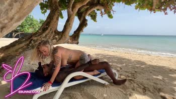 Elana Bunnz Takes BBC Publicly: Blonde Teen (18+) Babe's Beach Butt and Tits Take Big Cock Cumshot Facial