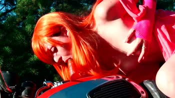 KiraFri's Outdoor Delight: Teen (18+) Redhead Solo Masturbation