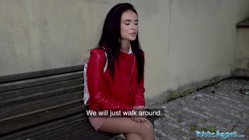 Public Agent Rip my Nylons and Fuck my Pussy Hard outside