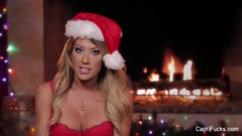 Capri Cavanni's Merry Christmas Treat: Naughty Babe in Lingerie