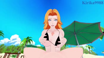 Rangiku Matsumoto & Kirika9988 Ignite the Beach in 60FPS Japanese Hentai