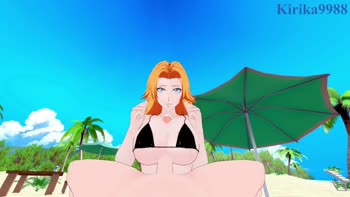 Rangiku Matsumoto & Kirika9988 Ignite the Beach in 60FPS Japanese Hentai