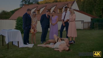 BRIDE4K. Czech kinky wedding sex with dogging and shy bride with nice natural tits