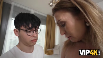 VIP4K. A tall, Dominant MILF treats a Virgin like a Sex doll