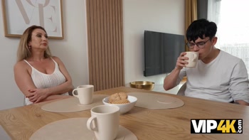 VIP4K. A tall, Dominant MILF treats a Virgin like a Sex doll