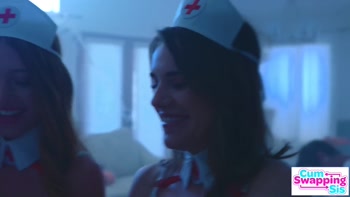 Naughty Nurses Mrya Moans & Rose Carter Run a Few Tests on Stepbro's Dick