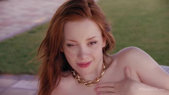 Lottie Magne's Jaw-Dropping Solo Session: Redhead Goddess Masturbates Outdoors