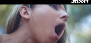 Gina Gerson's Sultry Outdoor Blowjobs: Petite Blonde Devours Massive Cock