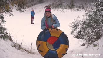 Sirena Milano's Winter Wonderland: Petite Lesbians Snowbound