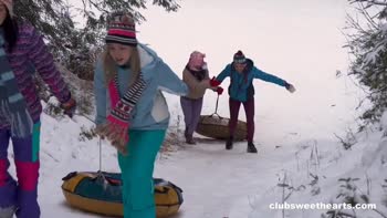 Sirena Milano's Winter Wonderland: Petite Lesbians Snowbound
