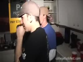 College Cuties Get Down in Keg Stand Sex