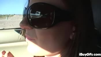 Blonde Teen (18+) Sucks Cock in POV Car Frenzy