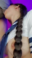 DherlyDoll's Fresh Face Sucks My Hard Rod in 60FPS Brazilian Blowjob