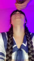 DherlyDoll's Fresh Face Sucks My Hard Rod in 60FPS Brazilian Blowjob