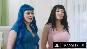 Transex Transfixing Threesome: Ariel Demure, Jewelz Blu & Little Puck's Anal Delight