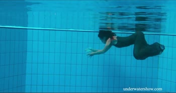 Busty Hungarian Babe Dives into an Underwater Show