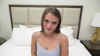 Tiny Teen (18+) Sucks Big Cock in POV Casting Scene