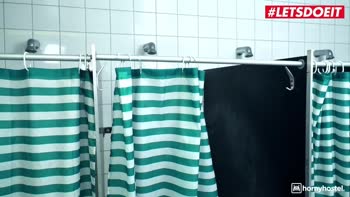 Angel Wicky's Steamy Step Sis Threesome Shower Frenzy