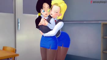 Fantasyking3 - Android 18's Sensual Seduction of Videl in Explicit Dragon Ball Zex