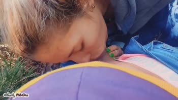 Charly Pelione's Wild Forest Romp: Sweet 18-Year-Old Drinks Milk and Takes a Raw BJ