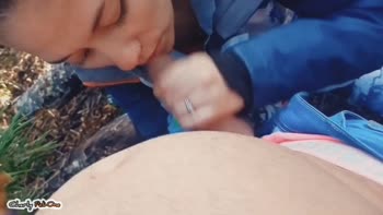 Charly Pelione's Wild Forest Romp: Sweet 18-Year-Old Drinks Milk and Takes a Raw BJ